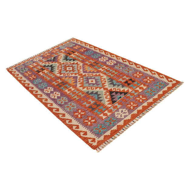 Hand Knotted Afghan Style Kilim 4' 0" x 6' 1" - No. AL24879