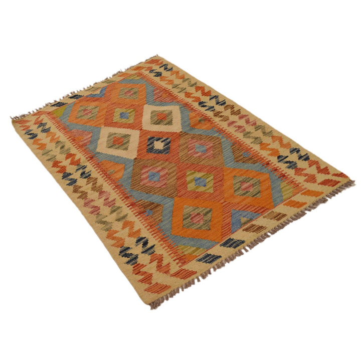 Hand Knotted Afghan Style Kilim 2' 9" x 4' 1" - No. AL73457