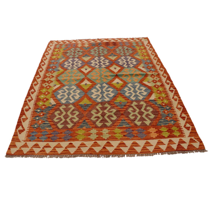 Handmade Vegetable Kilim 5' 1" x 6' 9" - No. AL54297