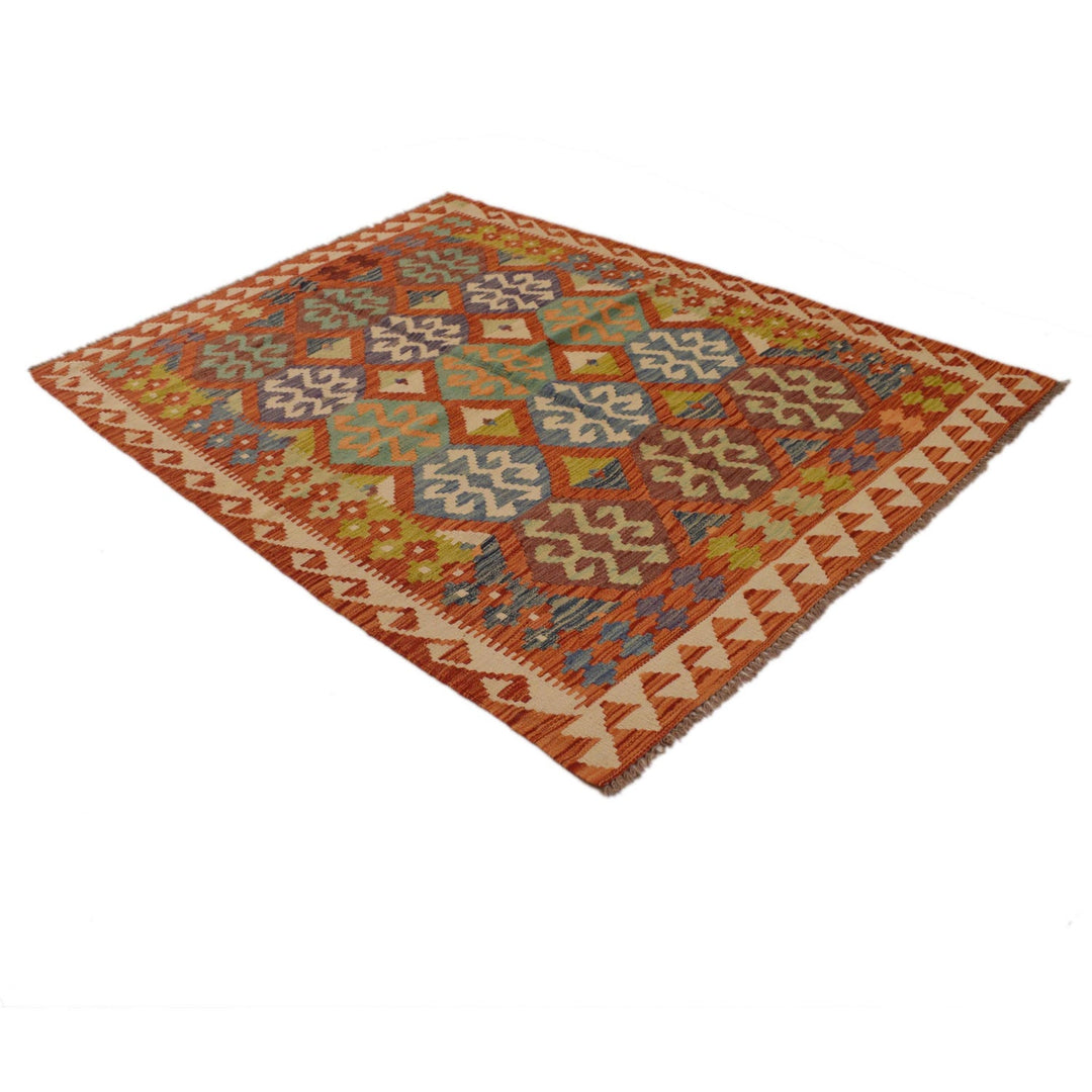 Handmade Vegetable Kilim 5' 1" x 6' 9" - No. AL54297