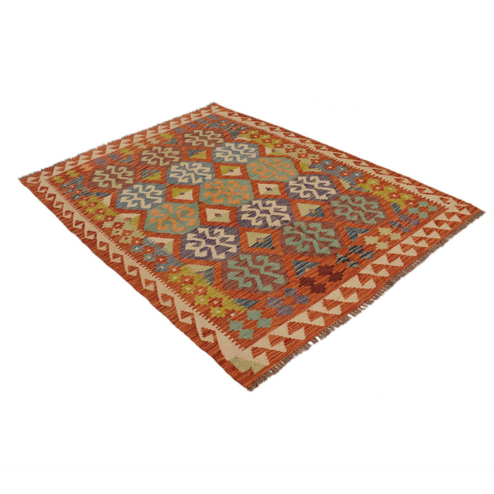 Handmade Vegetable Kilim 5' 1" x 6' 9" - No. AL54297