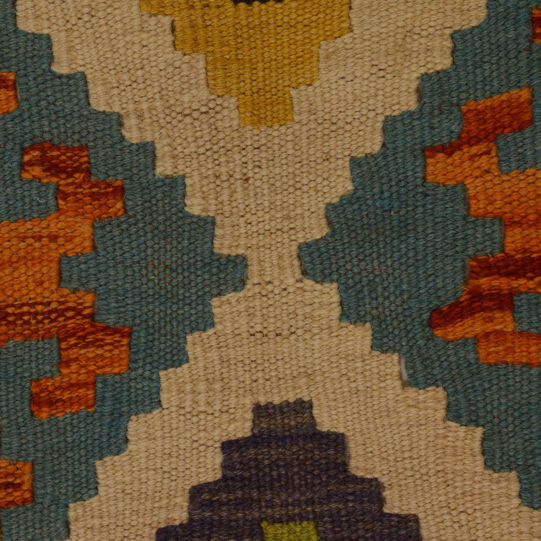 Hand Knotted Afghan Style Kilim Runner 2' 8" x 9' 7" - No. AL69574