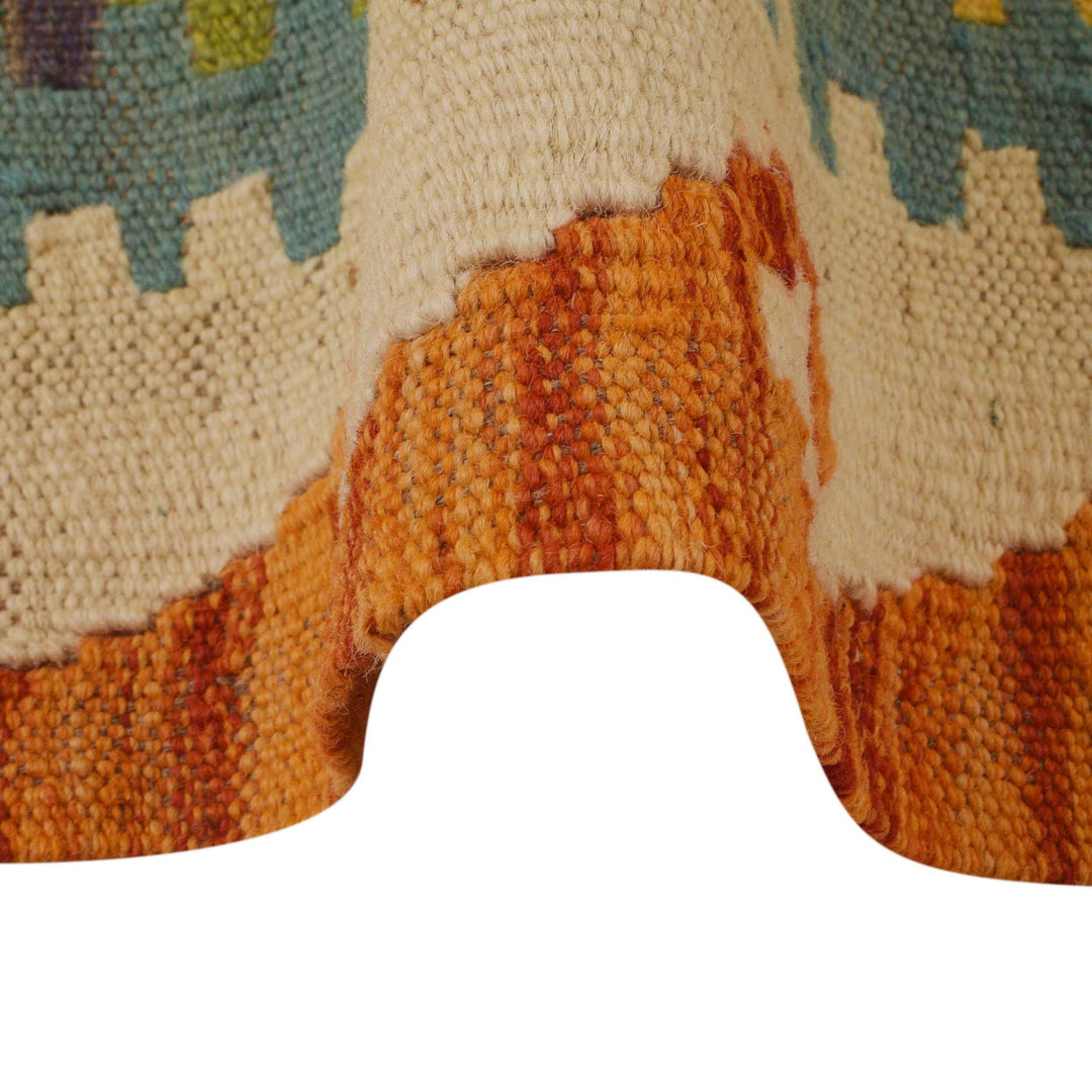 Hand Knotted Afghan Style Kilim Runner 2' 8" x 9' 7" - No. AL69574