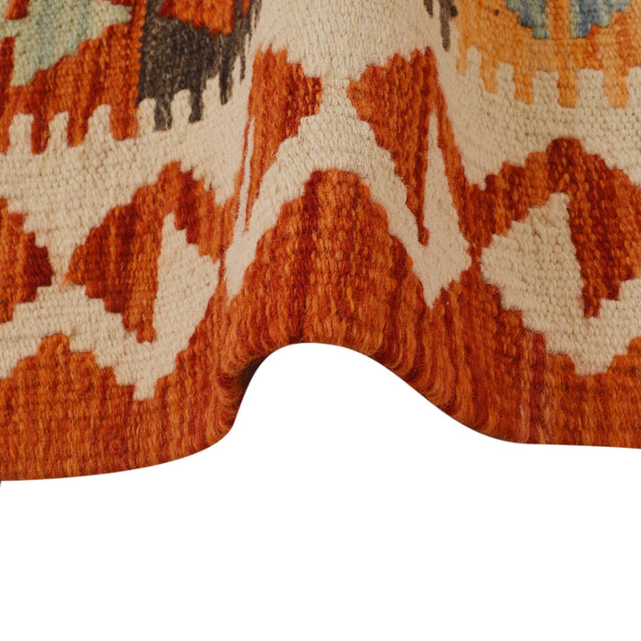 Hand Knotted Afghan Style Kilim Runner 2' 6" x 9' 5" - No. AL30315