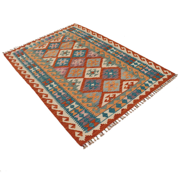 Handmade Turkish Design Wool Kilim 4' 0" x 5' 9" - No. AL64878
