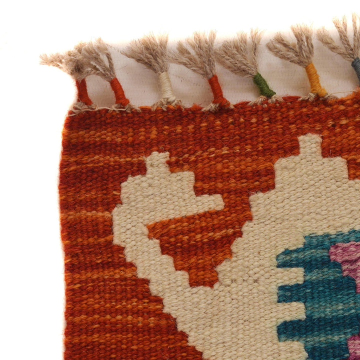 Handmade Turkish Design Wool Kilim 4' 0" x 5' 9" - No. AL64878