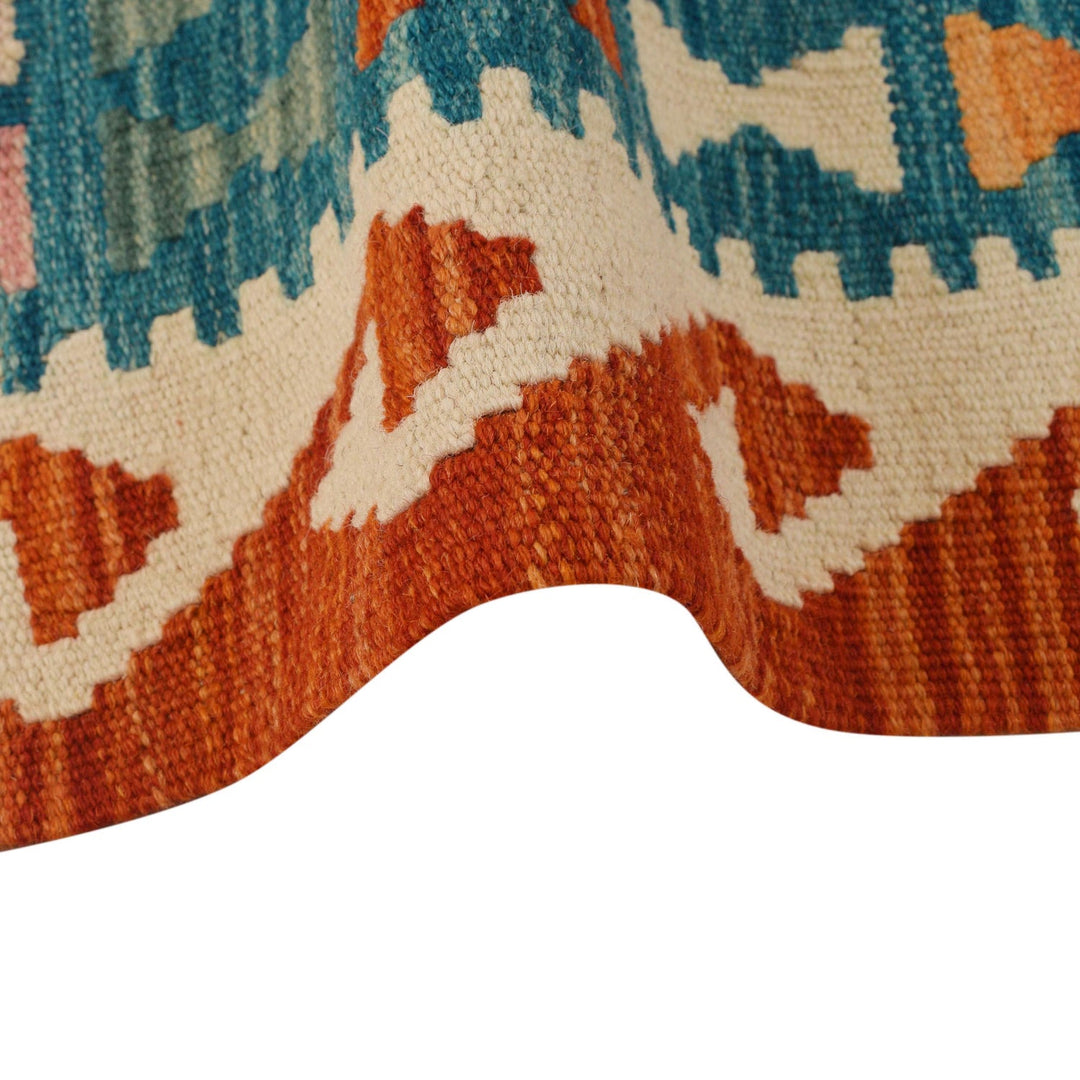 Handmade Turkish Design Wool Kilim 4' 0" x 5' 9" - No. AL64878