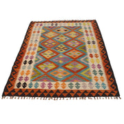 Handmade Afghan Vegetable Kilim 4' 0" x 5' 11" - No. AL54630