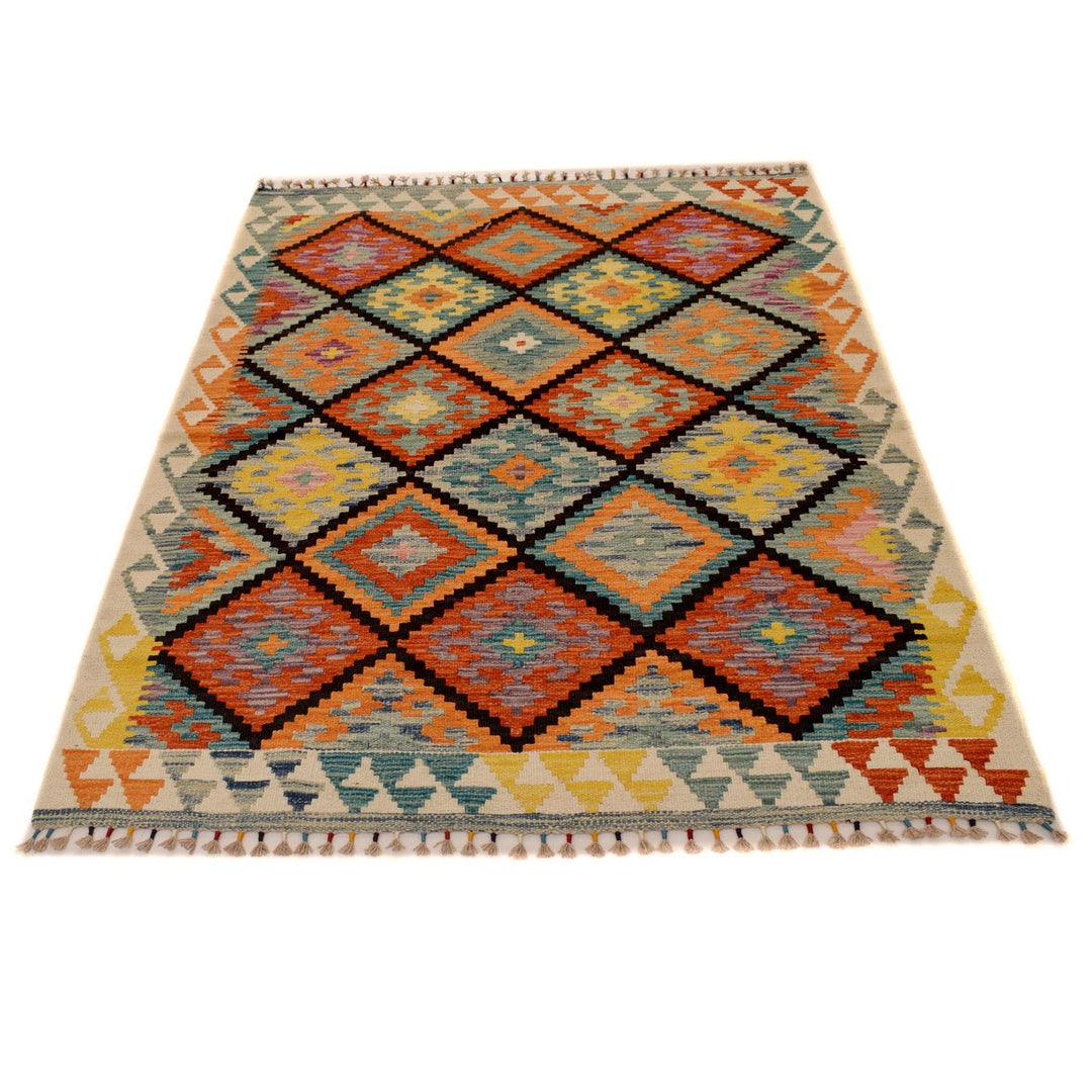 Hand Knotted Flatweave Kilim 4' 2" x 5' 9" - No. AL93490