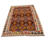 Handmade Afghan Vegetable Kilim 4' 0" x 5' 10" - No. AL29761