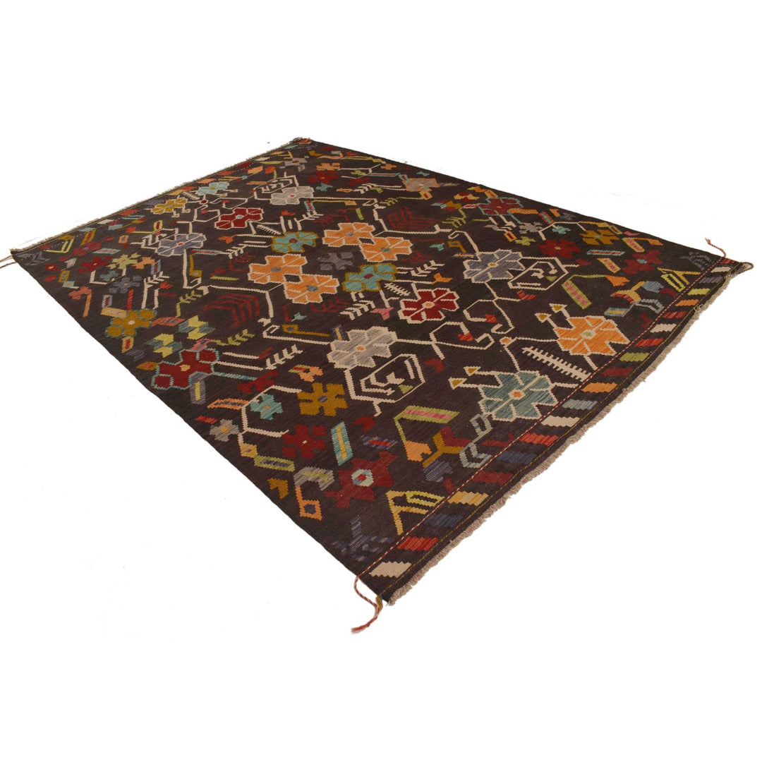 Hand Woven Wool Kelim 6' 9" x 9' 8" - No. AL74392