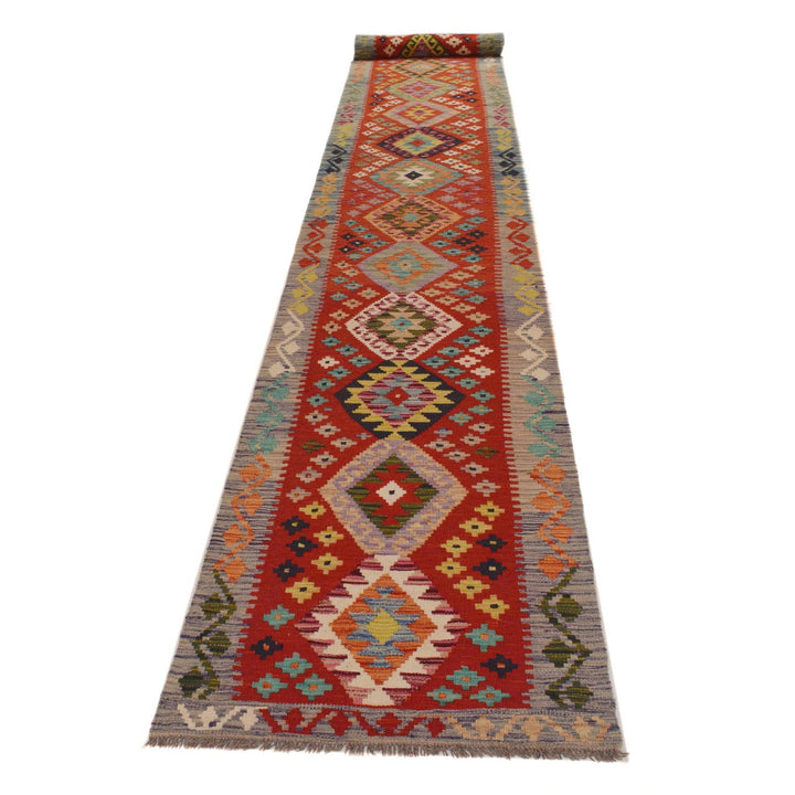 Handmade Afghan Vegetable Kilim Runner 2' 6" x 22' 0" - No. AL26885