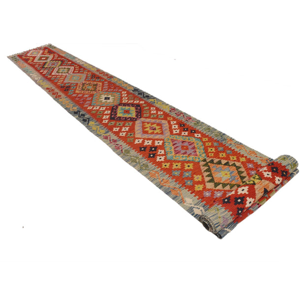 Handmade Afghan Vegetable Kilim Runner 2' 6" x 22' 0" - No. AL26885