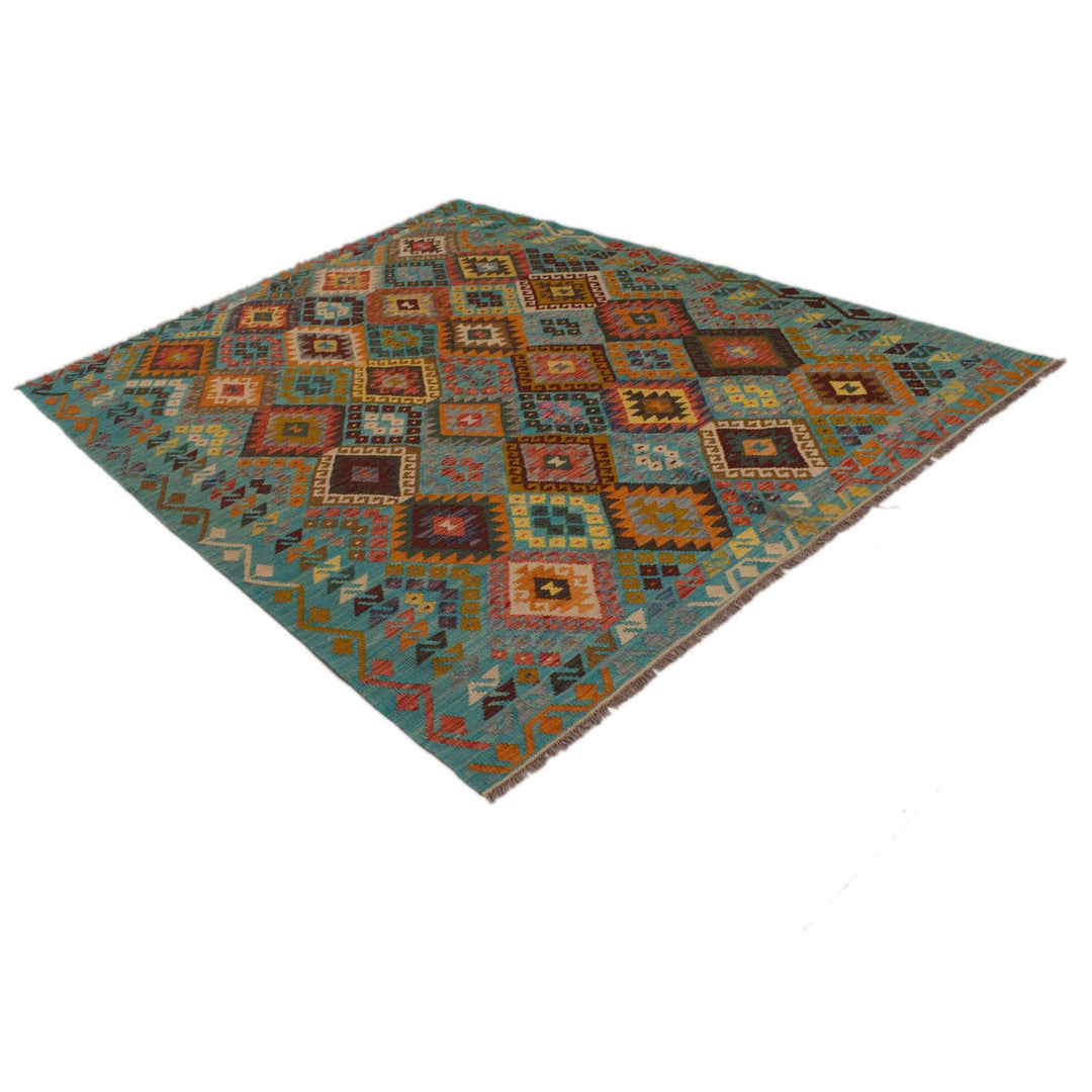 Hand Knotted Afghan Style Kilim 6' 1" x 7' 11" - No. AL25497