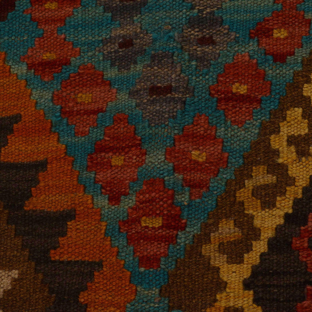Hand Knotted Afghan Style Kilim 6' 1" x 7' 11" - No. AL25497