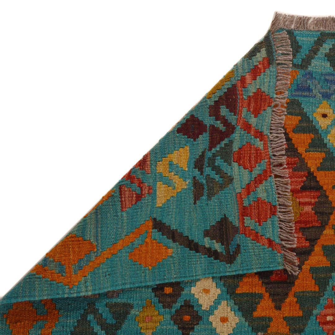 Hand Knotted Afghan Style Kilim 6' 1" x 7' 11" - No. AL25497
