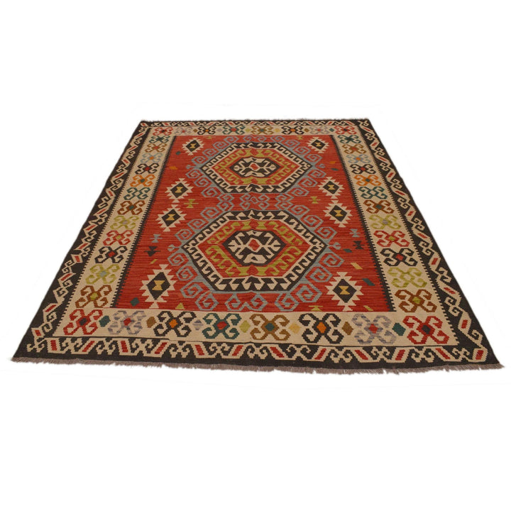 Hand Woven Wool Kelim 5' 10" x 7' 9" - No. AL36893