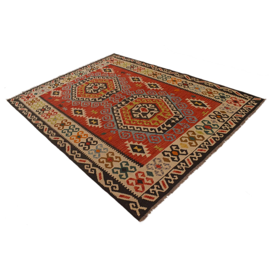 Hand Woven Wool Kelim 5' 10" x 7' 9" - No. AL36893