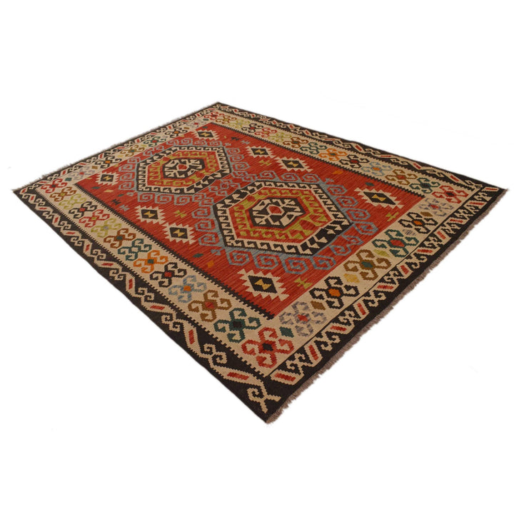 Hand Woven Wool Kelim 5' 10" x 7' 9" - No. AL36893