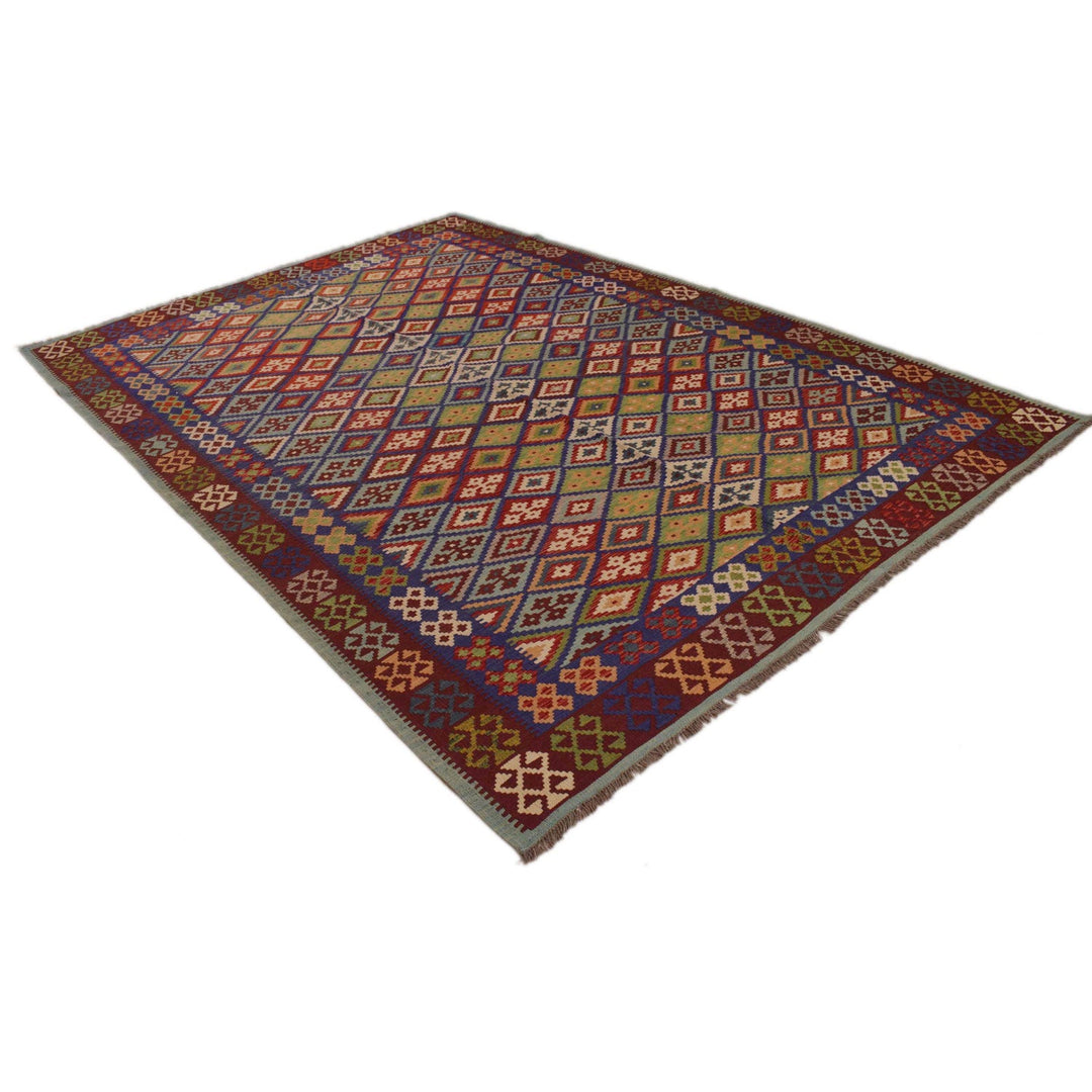 Handmade Turkish Design Wool Kilim 6' 11" x 9' 7" - No. AL35610