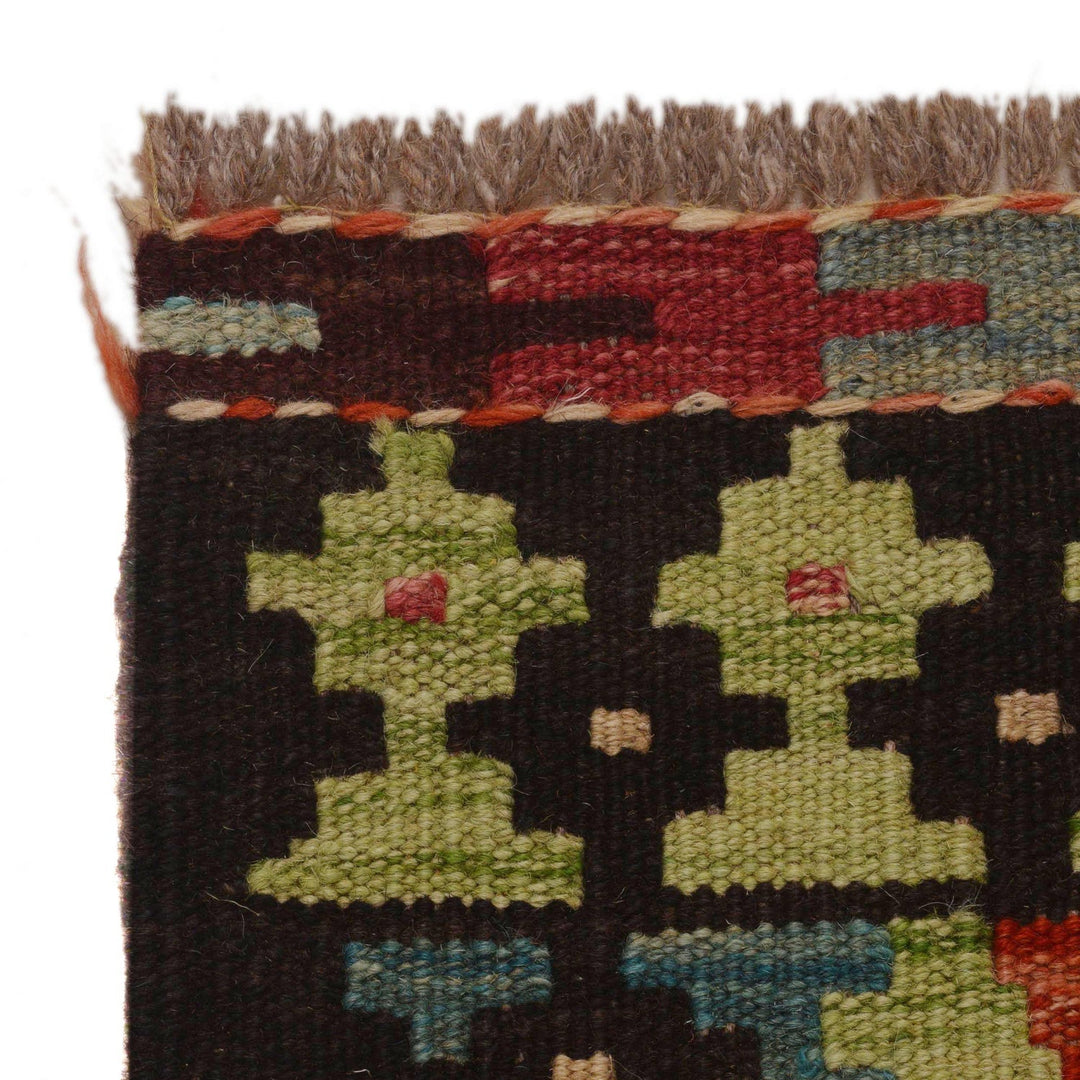 Hand Knotted Afghan Style Kilim Runner 1' 9" x 8' 0" - No. AL97892