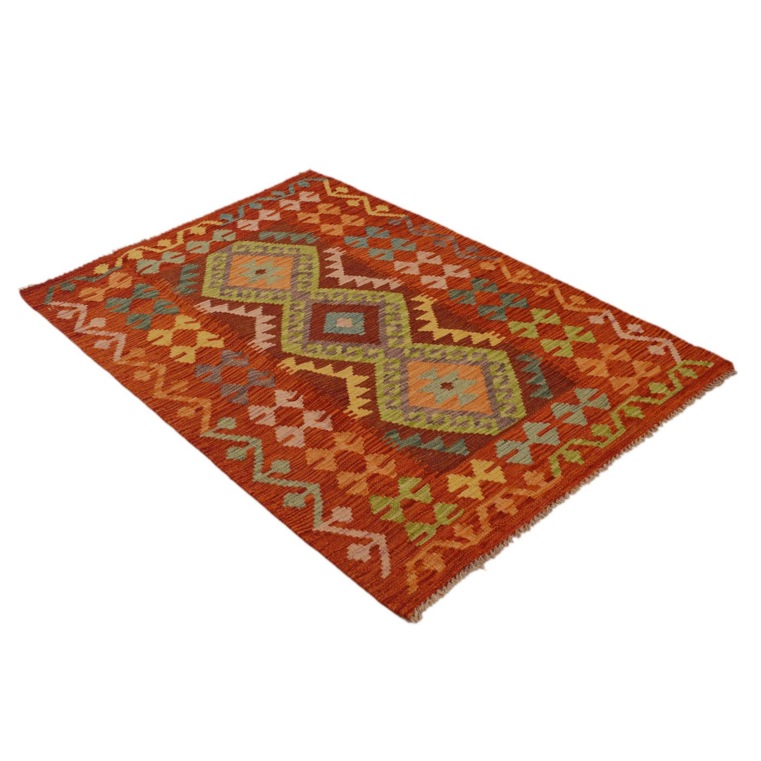 Hand Knotted Afghan Style Kilim 3' 5" x 4' 11" - No. AL42249