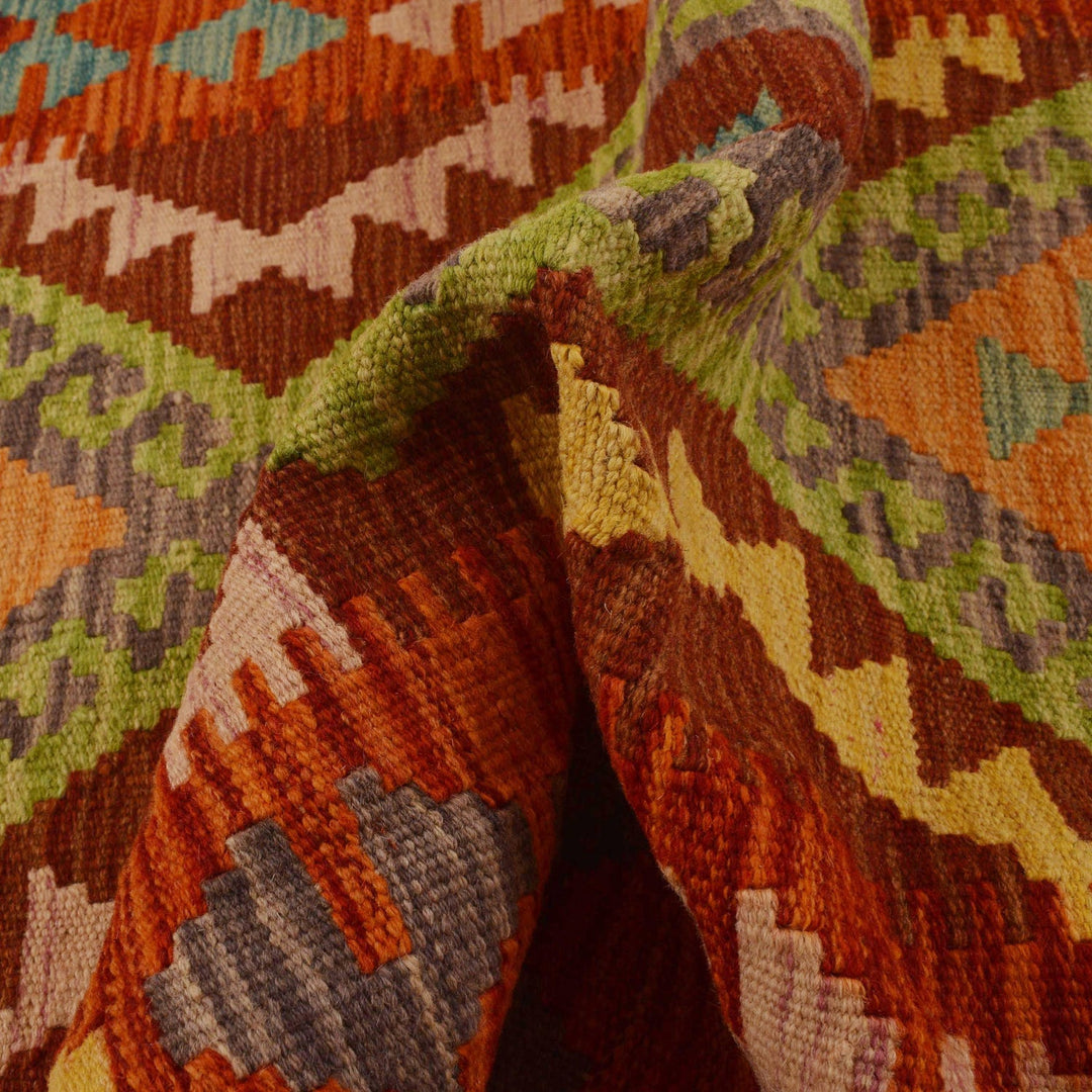 Hand Knotted Afghan Style Kilim 3' 5" x 4' 11" - No. AL42249