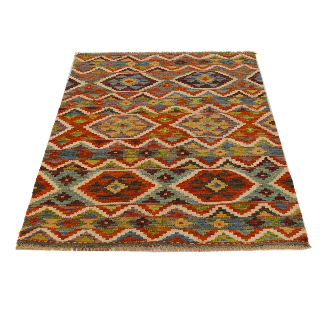 Hand Knotted Afghan Style Kilim 3' 5" x 4' 10" - No. AL83940