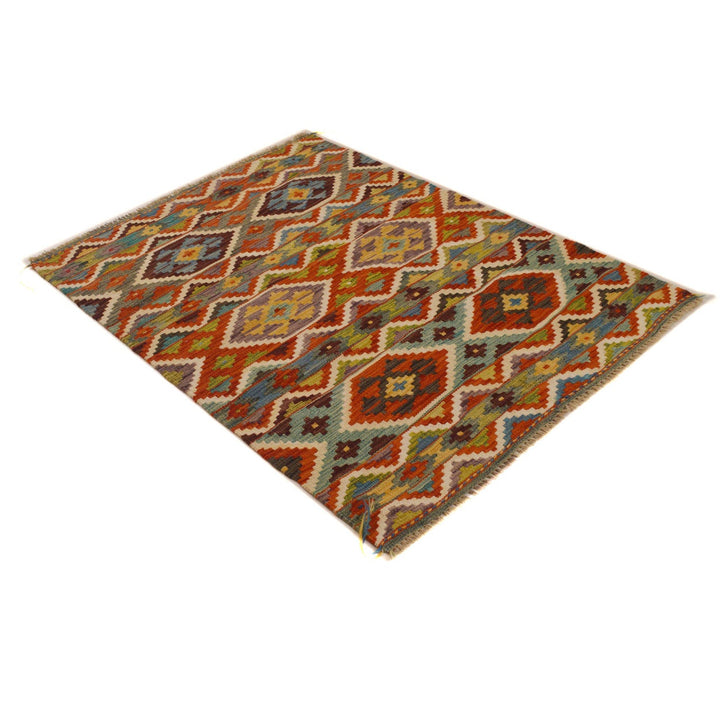 Hand Knotted Afghan Style Kilim 3' 5" x 4' 10" - No. AL83940