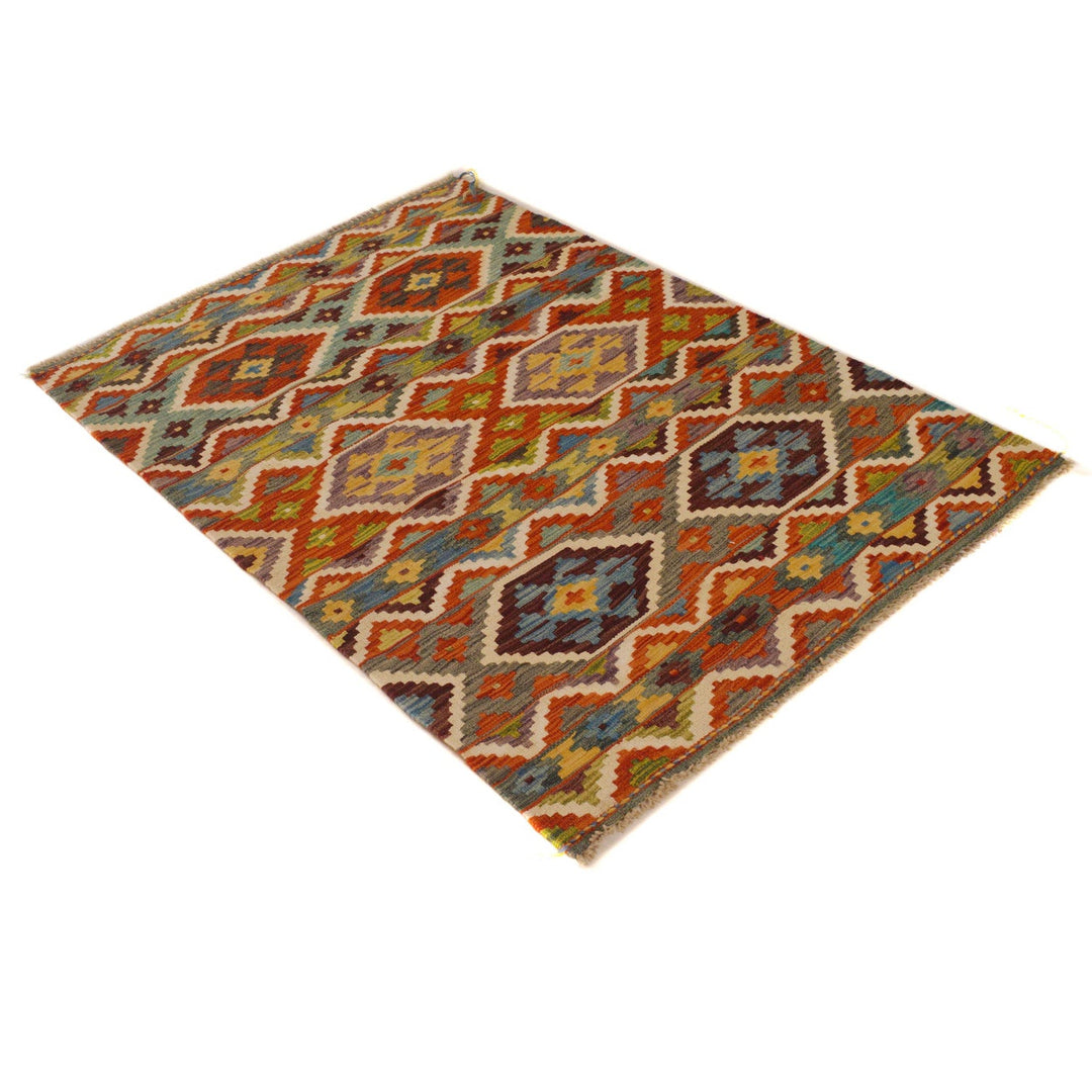 Hand Knotted Afghan Style Kilim 3' 5" x 4' 10" - No. AL83940