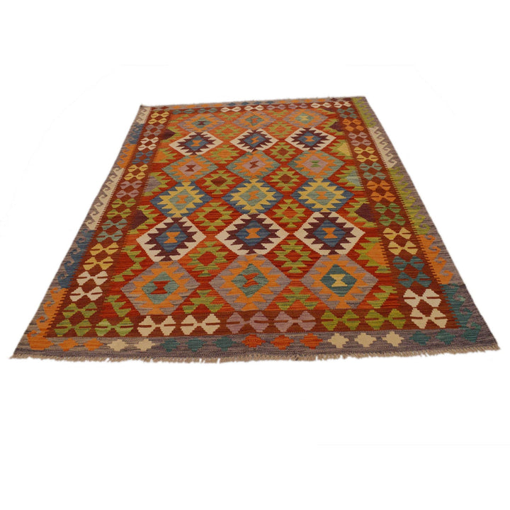 Handmade Turkish Design Wool Kilim 5' 6" x 8' 0" - No. AL13766