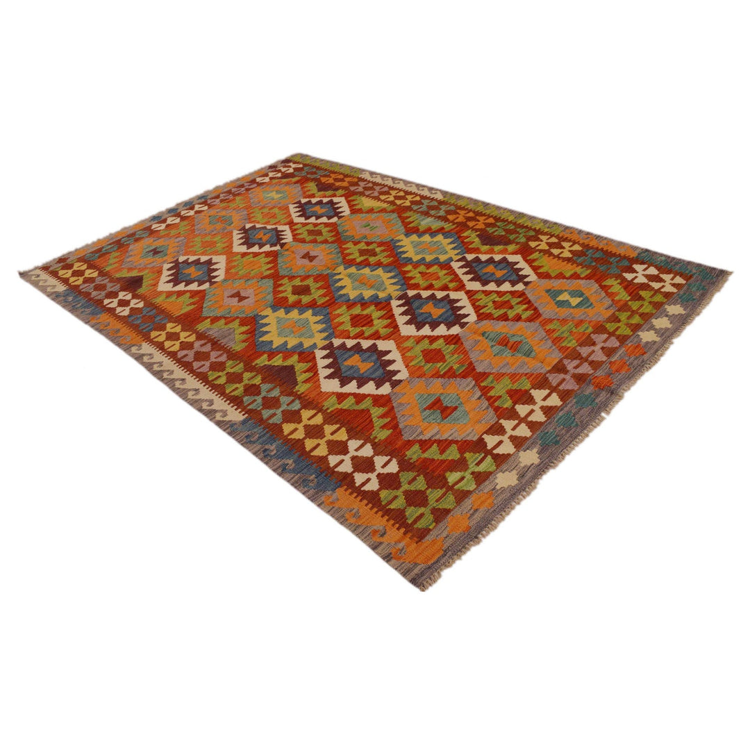 Handmade Turkish Design Wool Kilim 5' 6" x 8' 0" - No. AL13766