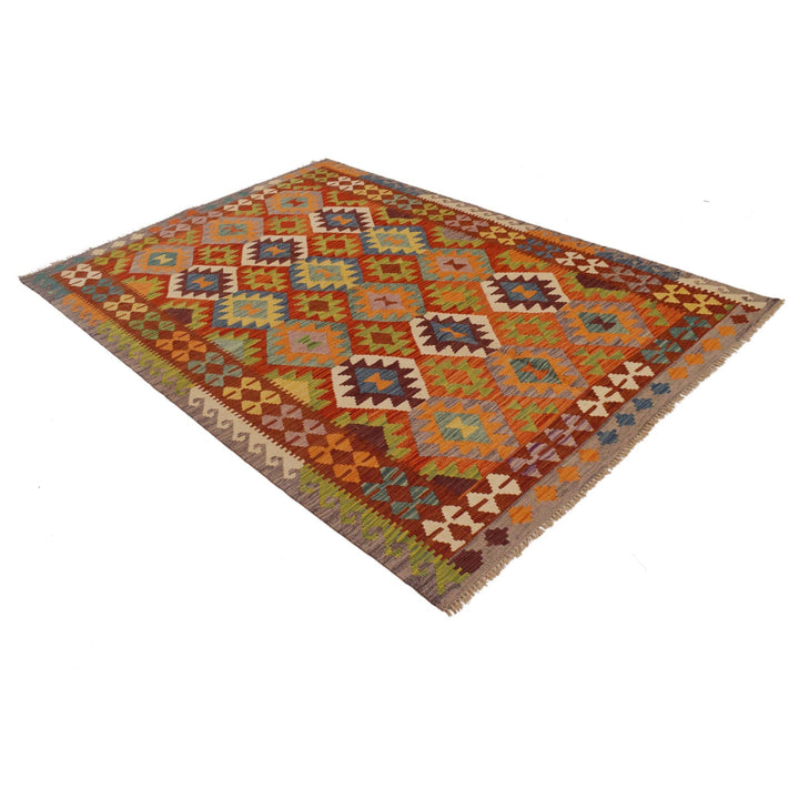 Handmade Turkish Design Wool Kilim 5' 6" x 8' 0" - No. AL13766
