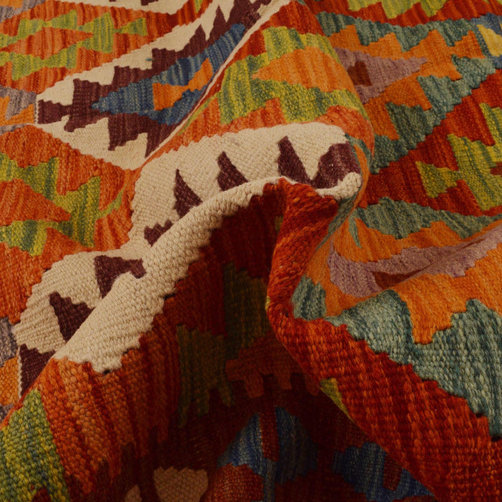 Handmade Turkish Design Wool Kilim 5' 6" x 8' 0" - No. AL13766