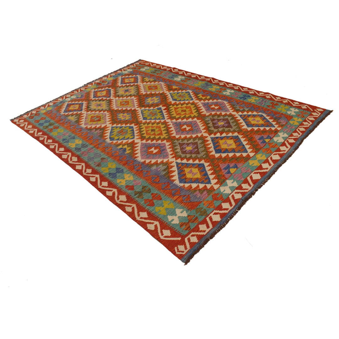 Hand Knotted Flatweave Kilim 5' 10" x 7' 8" - No. AL35575