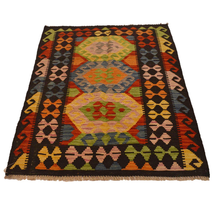 Handmade Turkish Design Wool Kilim 3' 4" x 4' 9" - No. AL70196