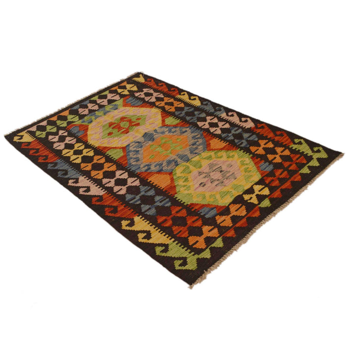 Handmade Turkish Design Wool Kilim 3' 4" x 4' 9" - No. AL70196