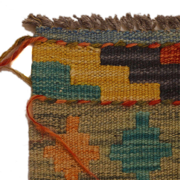 Colorful Flat-Weave Wool Kilim Runner 2' 3"x 6' 5" - No. AL96510