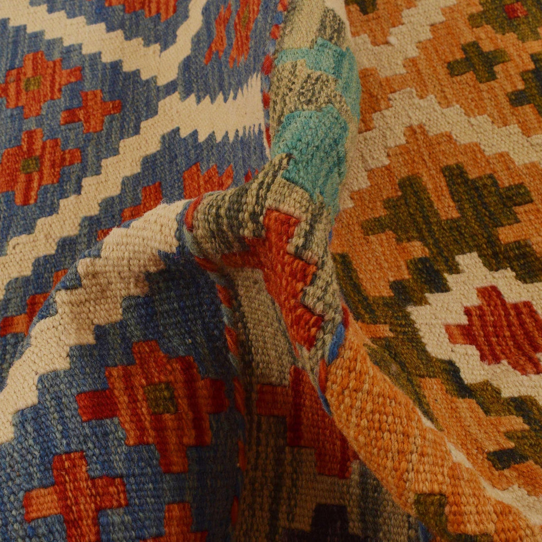 Colorful Flat-Weave Wool Kilim Runner 2' 3"x 6' 5" - No. AL96510