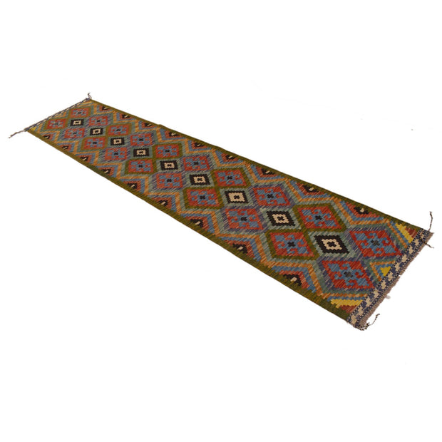 Hand Woven Wool Kelim Runner 2' 0" x 9' 7" - No. AL40261