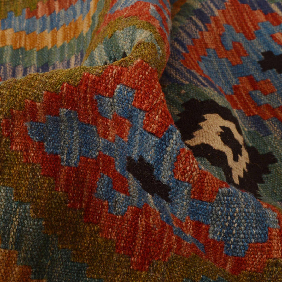 Hand Woven Wool Kelim Runner 2' 0" x 9' 7" - No. AL40261