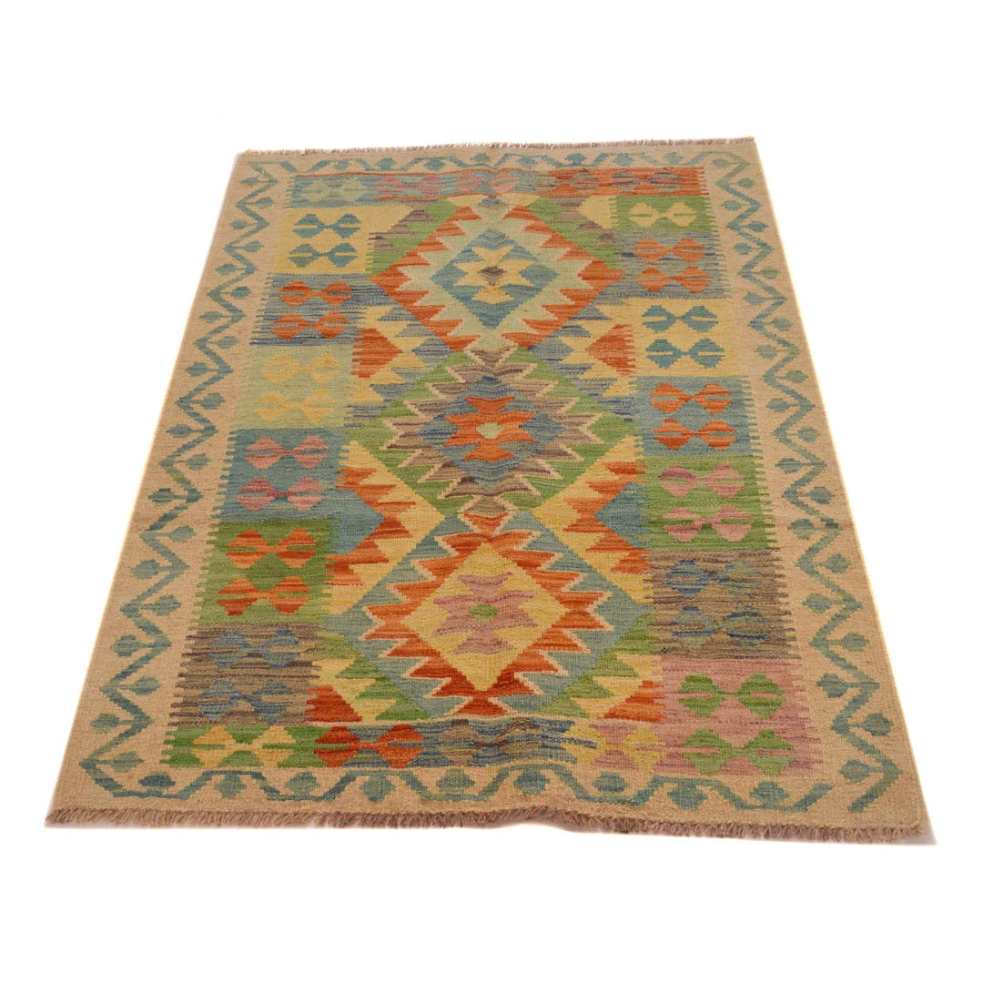 Handmade Afghan Vegetable Kilim 3' 3" x 4' 11" - No. AL28121