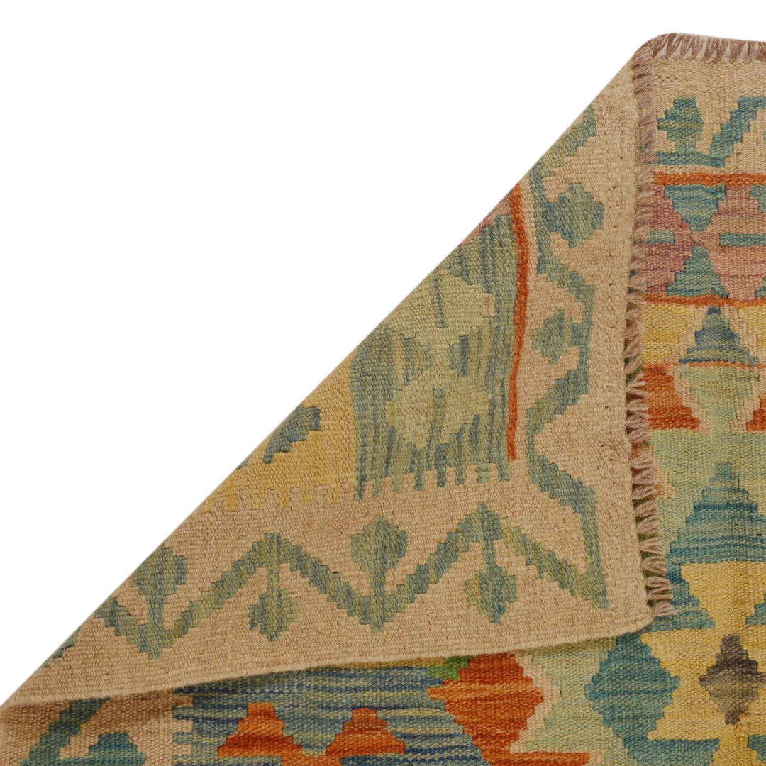 Handmade Afghan Vegetable Kilim 3' 3" x 4' 11" - No. AL28121