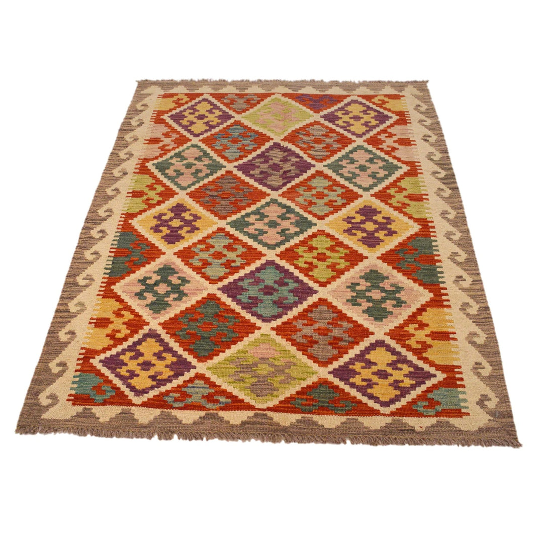 Hand Knotted Flatweave Kilim 3' 7" x 5' 1" - No. AL30998