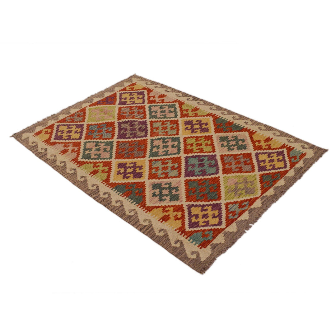 Hand Knotted Flatweave Kilim 3' 7" x 5' 1" - No. AL30998