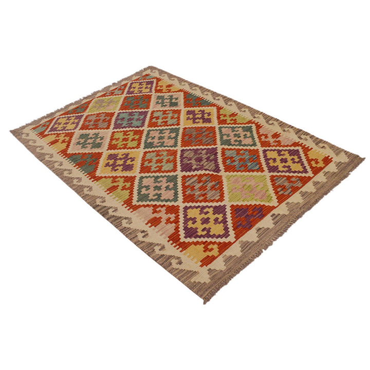 Hand Knotted Flatweave Kilim 3' 7" x 5' 1" - No. AL30998