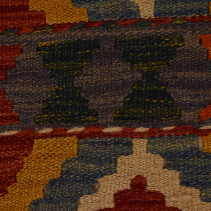 Hand Knotted Afghan Style Kilim Runner 2' 6"x 6' 6" - No. AL45194