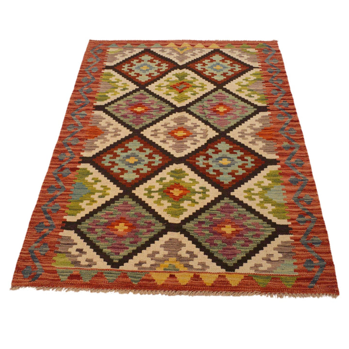 Handmade Afghan Vegetable Kilim 3' 2" x 5' 1" - No. AL24588