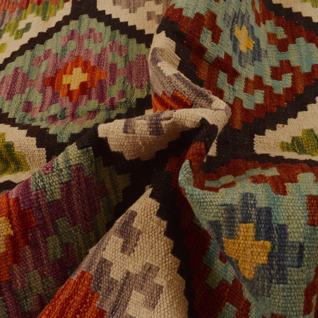 Handmade Afghan Vegetable Kilim 3' 2" x 5' 1" - No. AL24588