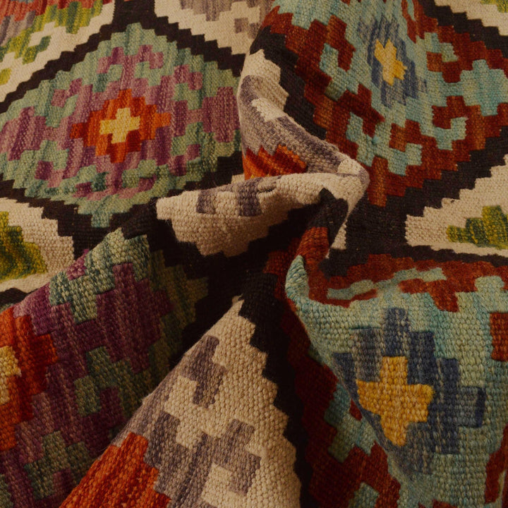 Handmade Afghan Vegetable Kilim 3' 2" x 5' 1" - No. AL24588